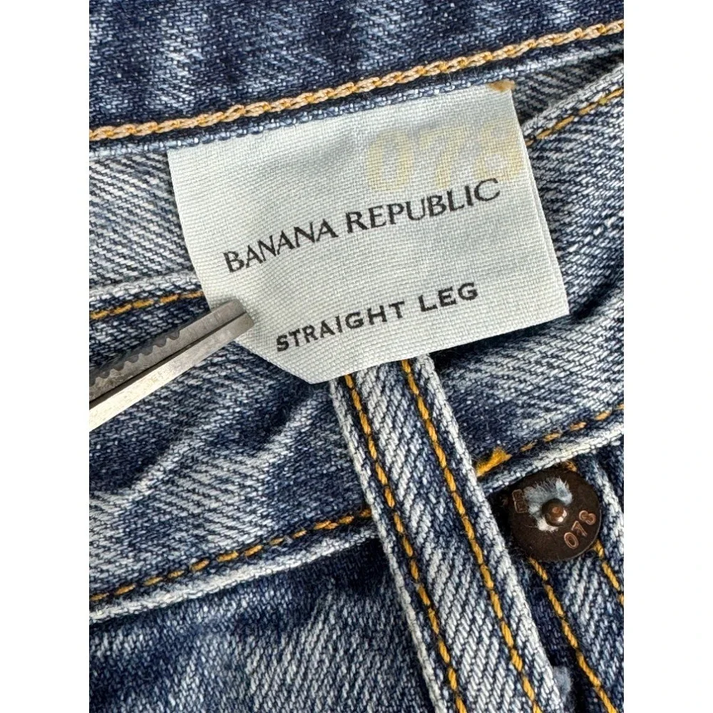 Banana Republic Men's Straight Leg Denim Jeans 100% Cotton Blue 32x29 Light Wash